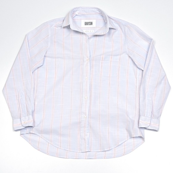 Grayson‎ Shirt Womens 02 Pastel Striped The Hero Prep Blouse By Frank & Eileen - Picture 2 of 8